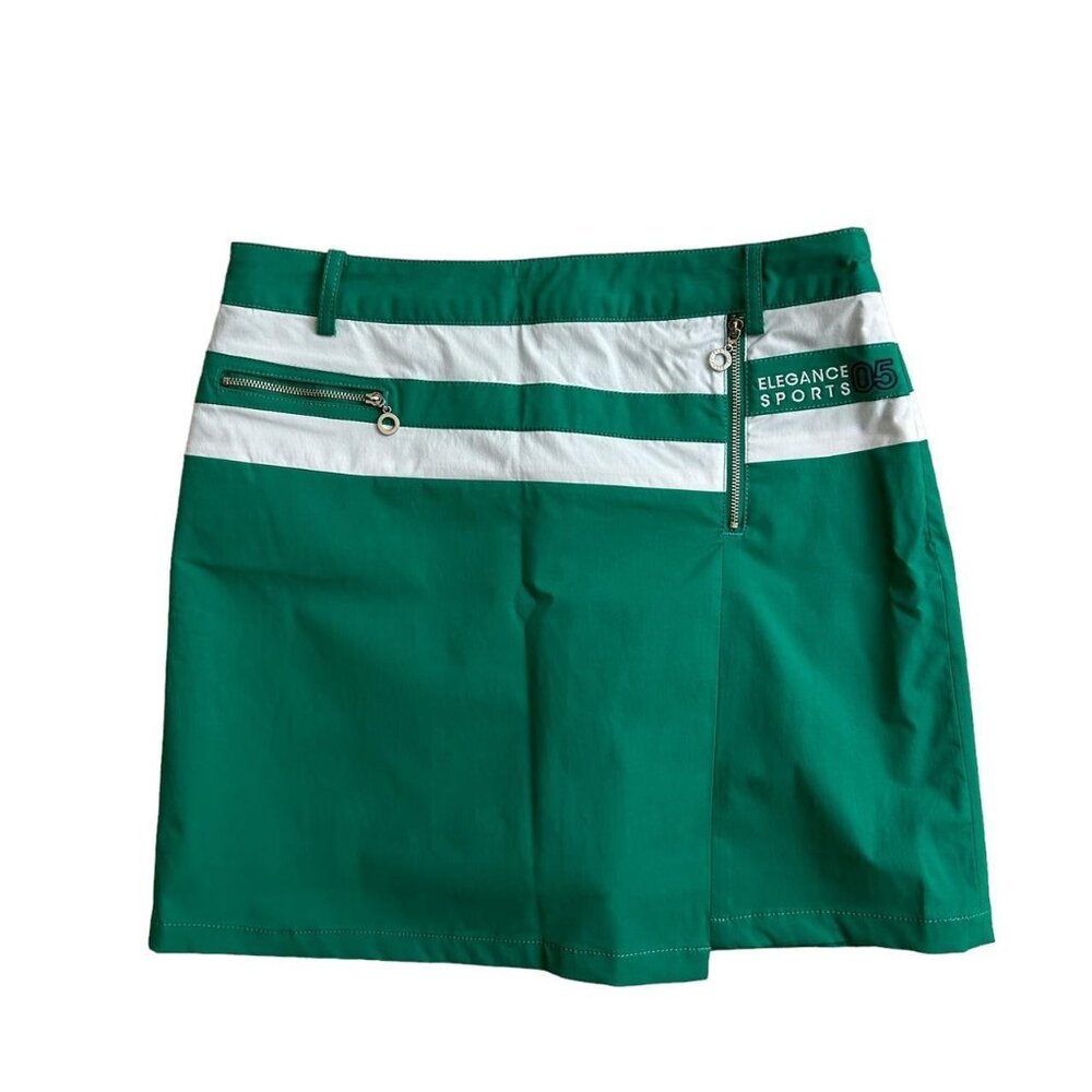 Elegance Sports Paris Women’s Tennis Prep Green White Classic Skorts
